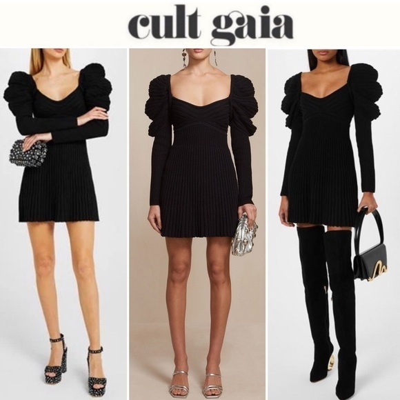 cult gaia Dresses & Skirts - Cult Gaia ADELIE KNIT DRESS in Black sz XS 398$
